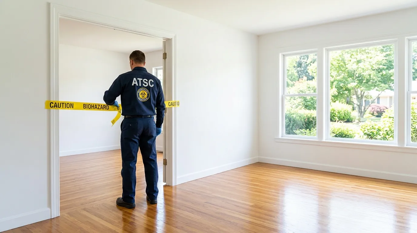 Certified biohazard cleanup crew performing Trauma Scene Cleanup in Montebello